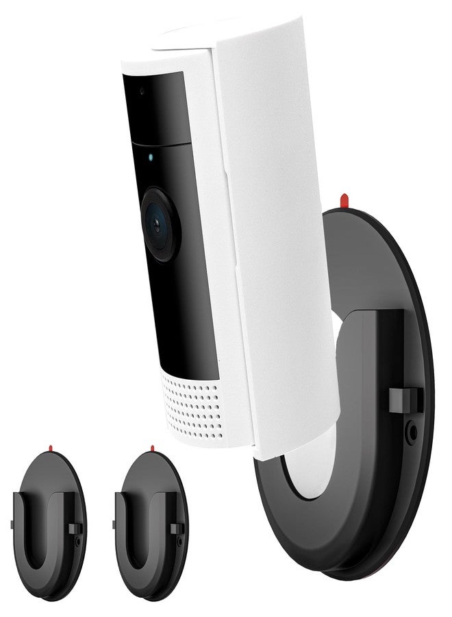 iTODOS 2 Pack Indoor Cam Adhesive Wall Mount, Strong VHB Stick On,No Drilling Mounting Bracket for Ring,Two Ways Installation with Tape and Screws-Black - Image 1